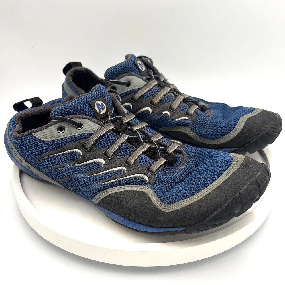 Merrell Trail Glove Olympia Mens 11 Blue Barefoot Trail Running Shoes J85523